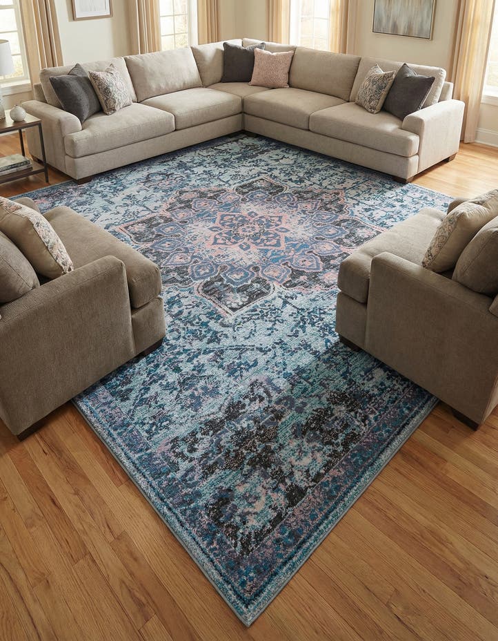 10' 6 x 10' 6 Washable Francesca Square Rug