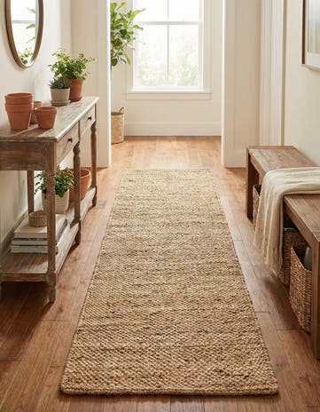 2' x 8' Hand Woven Chunky Jute Runner Rug