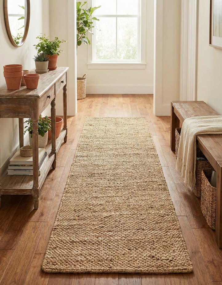 2' x 8' Hand Woven Chunky Jute Runner Rug