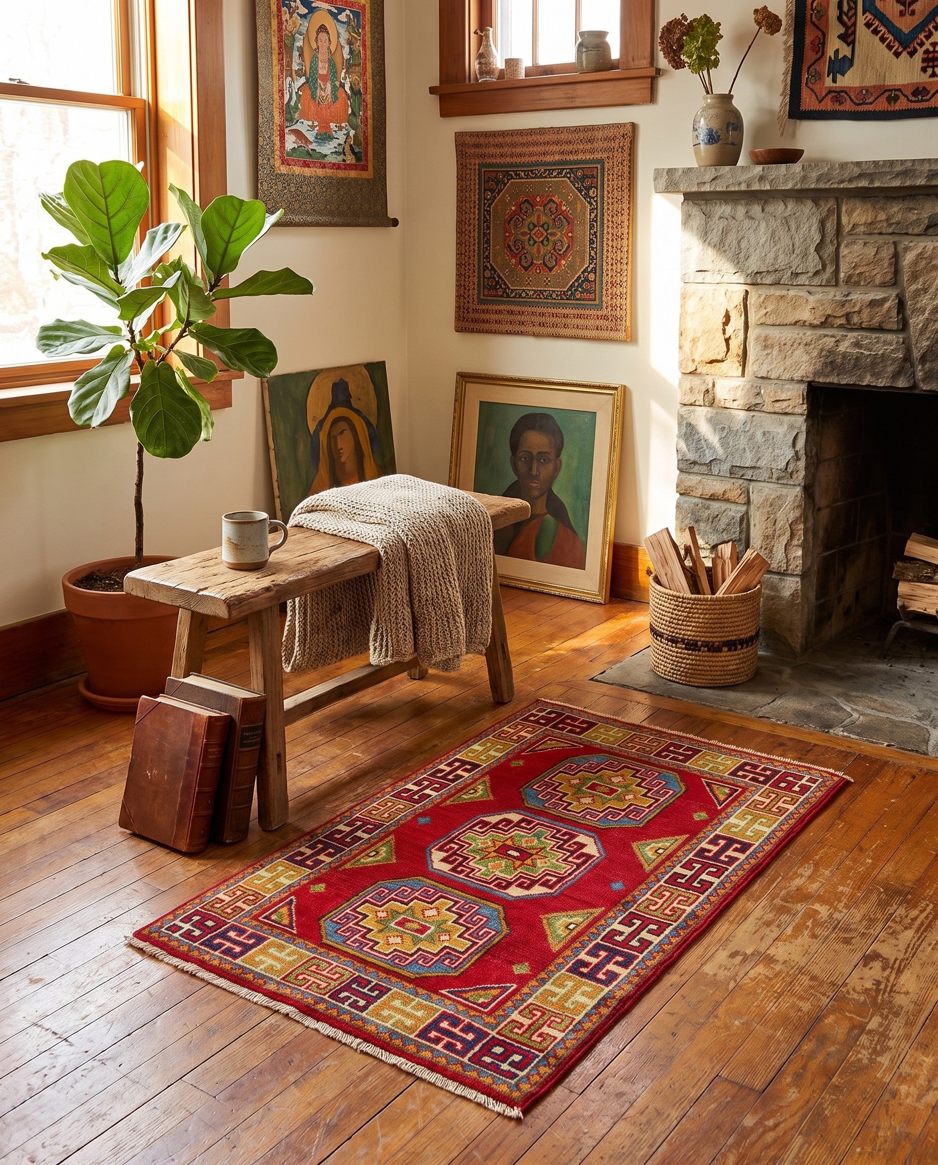 2' 1 x 2' 11 Hand Knotted Kazak Rug