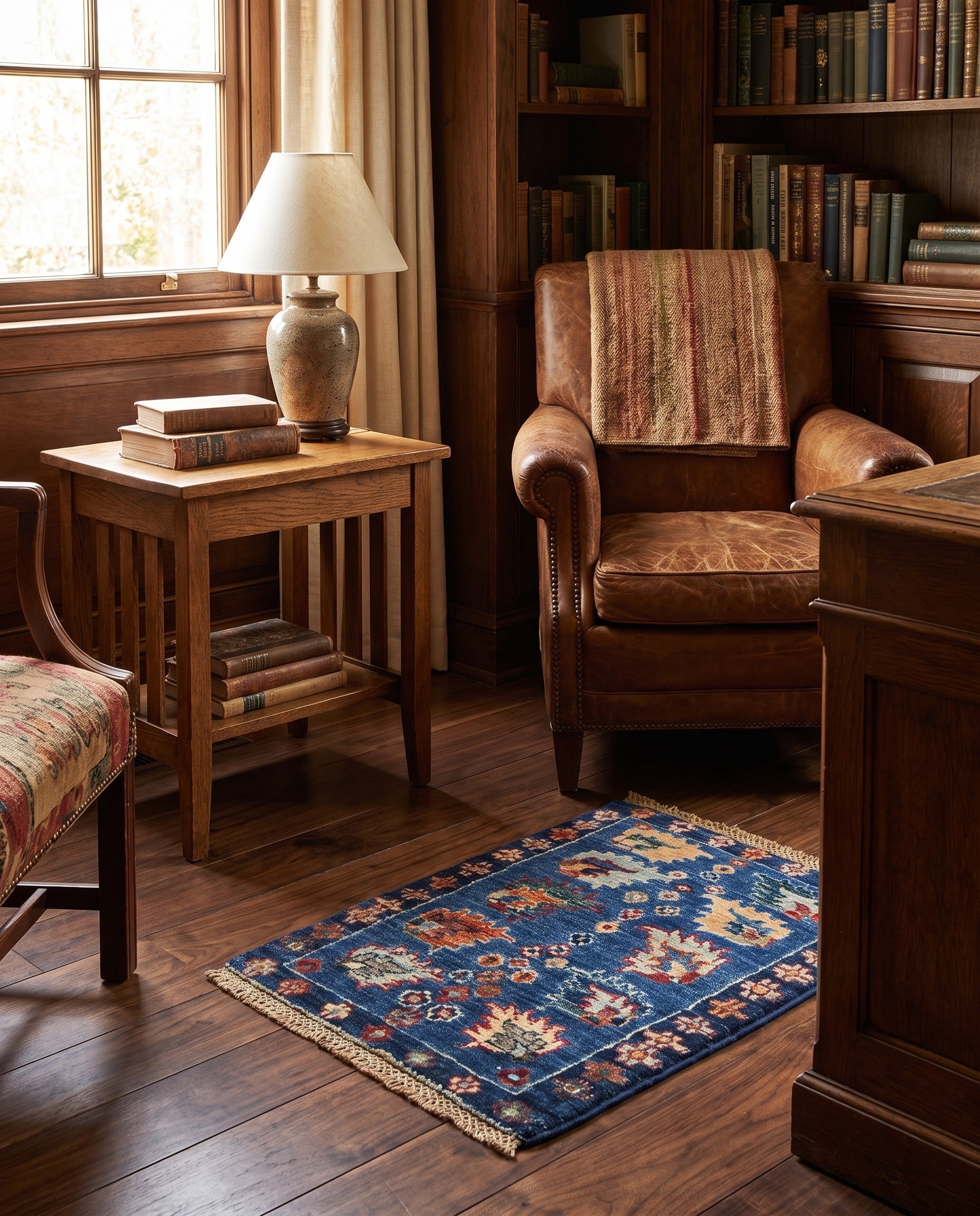 1' 4 x 2' Hand Knotted Ziegler Rug