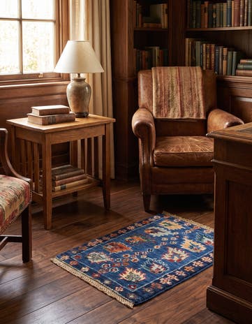 1' 4 x 2' Hand Knotted Ziegler Rug