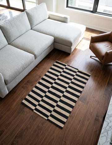 3' 3 x 4' 9 Hand Woven Kilim Modern Wool Rug