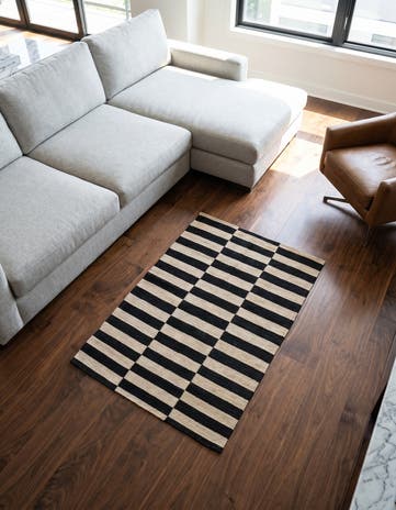 3' 3 x 4' 9 Hand Woven Kilim Modern Wool Rug