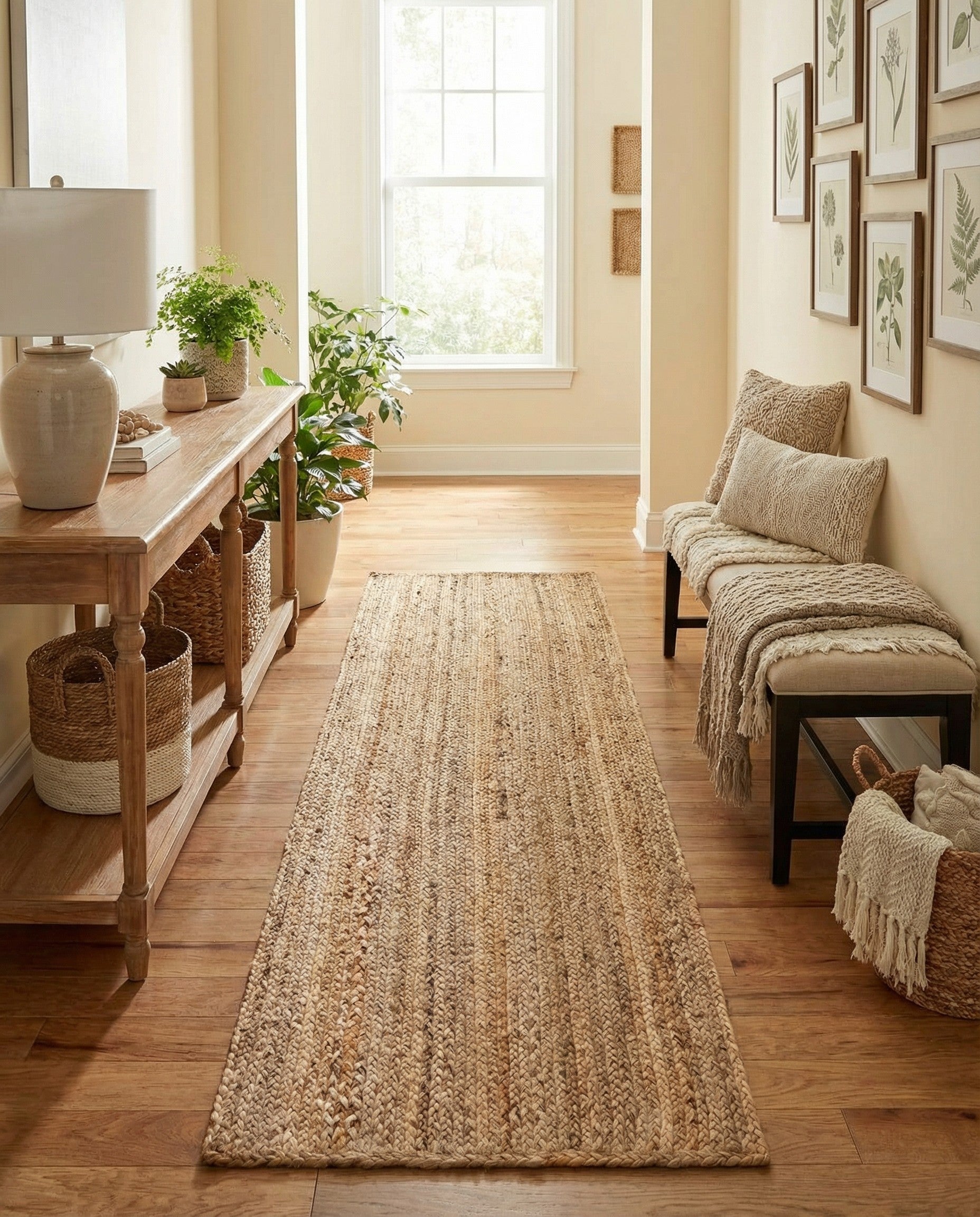 2' 7 x 6' 1 Handmade Braided Jute Runner Rug