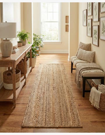 2' 7 x 6' 1 Handmade Braided Jute Runner Rug