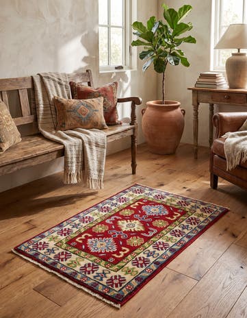 2' x 3' 1 Hand Knotted Kazak Rug
