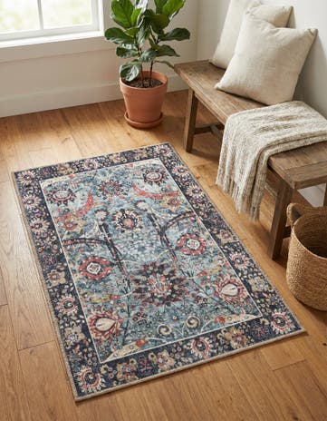 Vintage Green Washable Timeless Rug