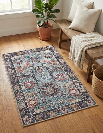 Vintage Green Washable Timeless Rug