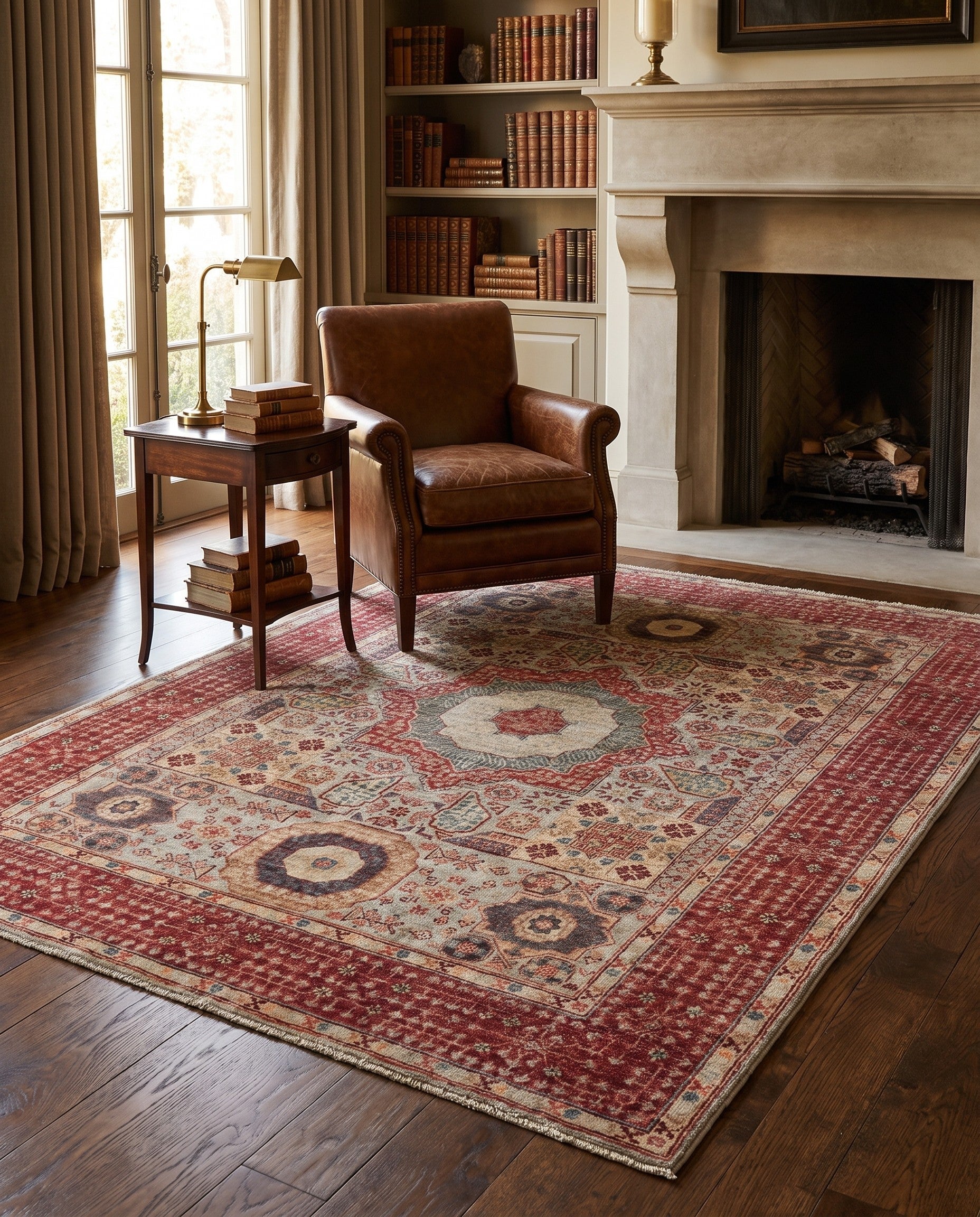 5' x 6' 7 Hand Knotted Mamluk Ziegler Rug