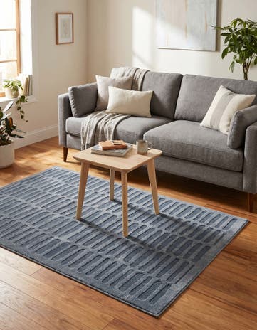 Slate Blue Textura Designer Rug