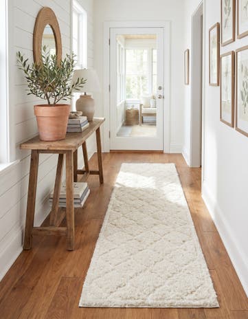 2' x 6' 9 Lattice Shag Runner Rug
