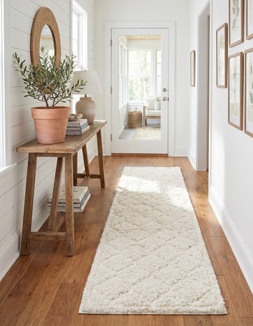2' x 6' 9 Lattice Shag Runner Rug
