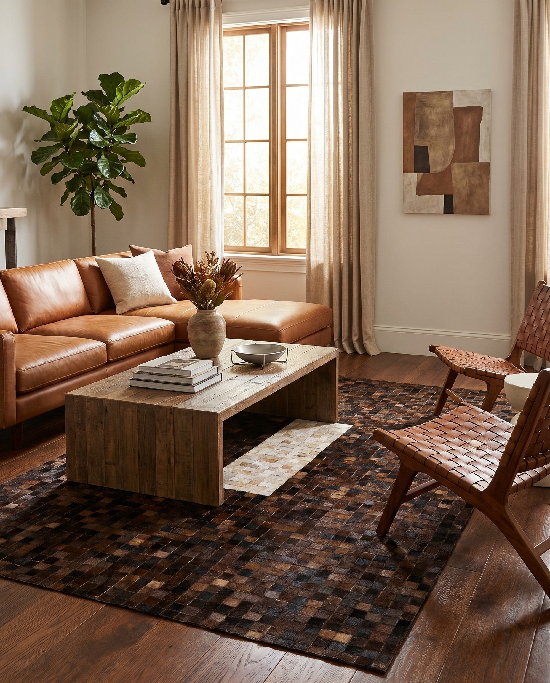 5' x 7' 10 Cowhide Stocks Rug