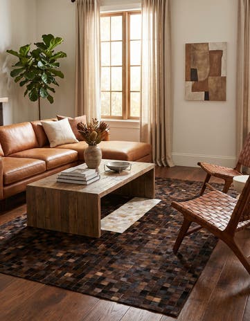 5' x 7' 10 Cowhide Stocks Rug