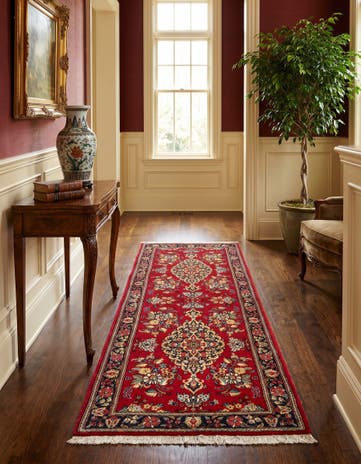 2' 9 x 6' 7 Hand Knotted Qom Persian Runner Rug