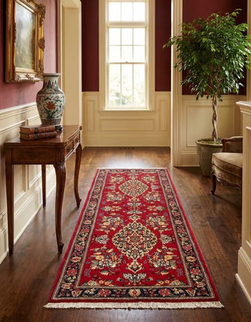 2' 9 x 6' 7 Hand Knotted Qom Persian Runner Rug