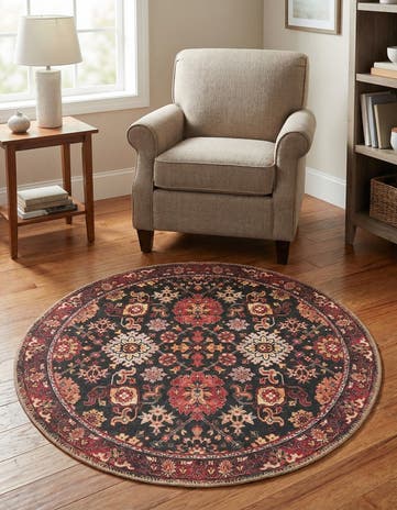3' 6 x 3' 6 Washable Timeless Round Rug