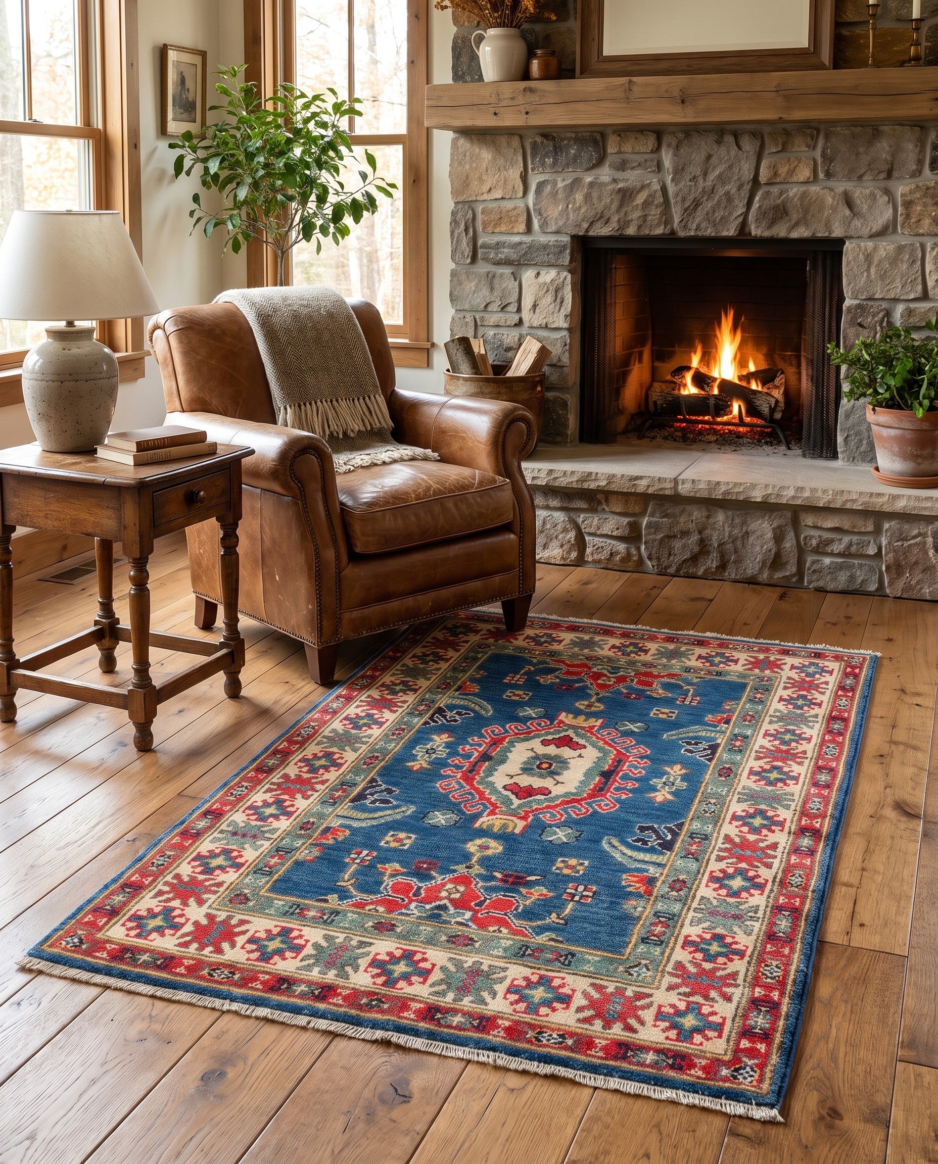 2' 9 x 4' 2 Hand Knotted Kazak Rug