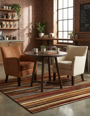 Beige Cafe Square Rug