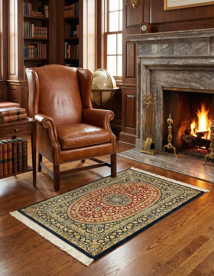 Detail image of 2' 7 x 3' 10 Ghom Silk Rug