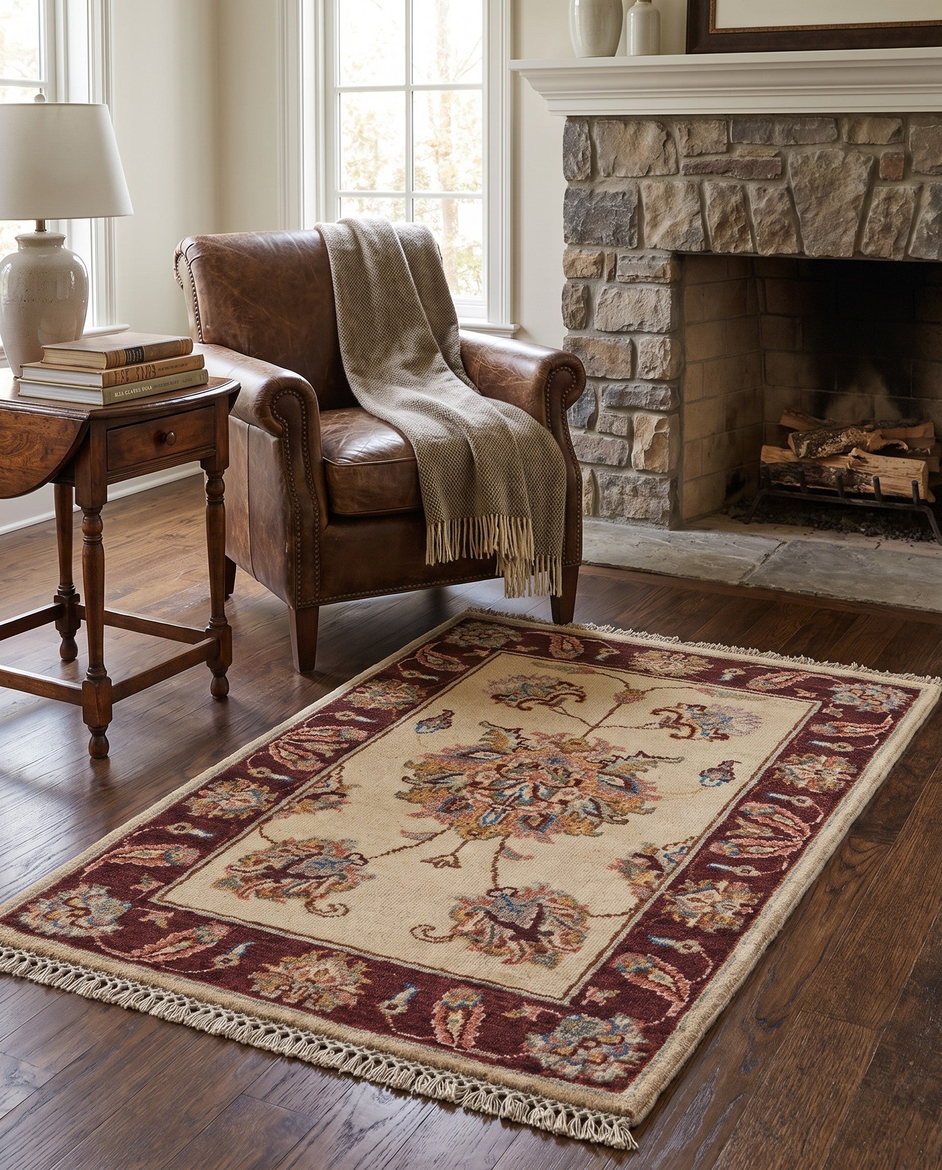 2' x 2' 11 Hand Knotted Ziegler Rug