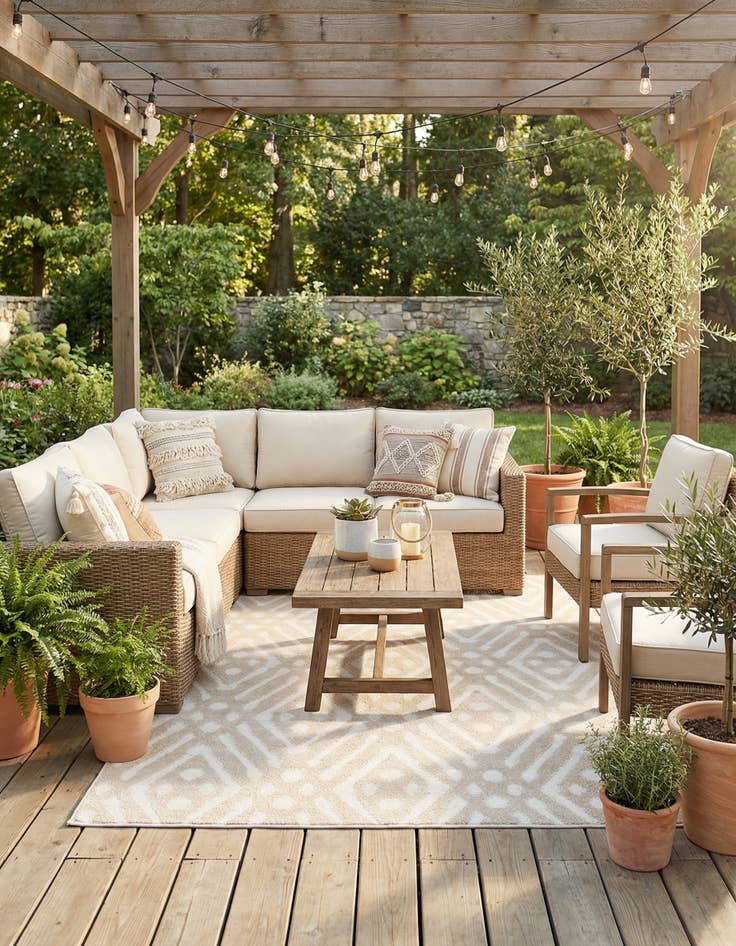 Detail image of 5' x 8' Washable Sabrina Soto Ella Indoor / Outdoor Rug