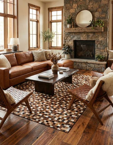 5' 9 x 8' Cowhide Stocks Rug