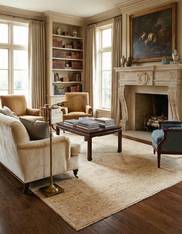 5' 7 x 8' 2 Hand Knotted Peshawar Ziegler Rug