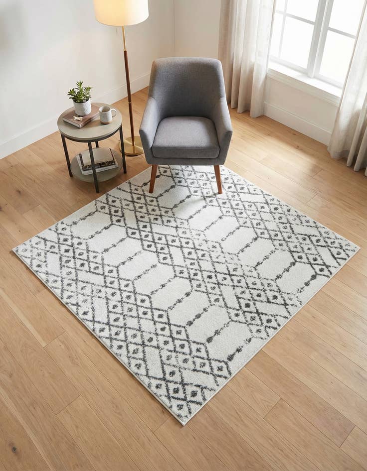 Detail image of 4' x 4' Paxon Trellis Square Rug