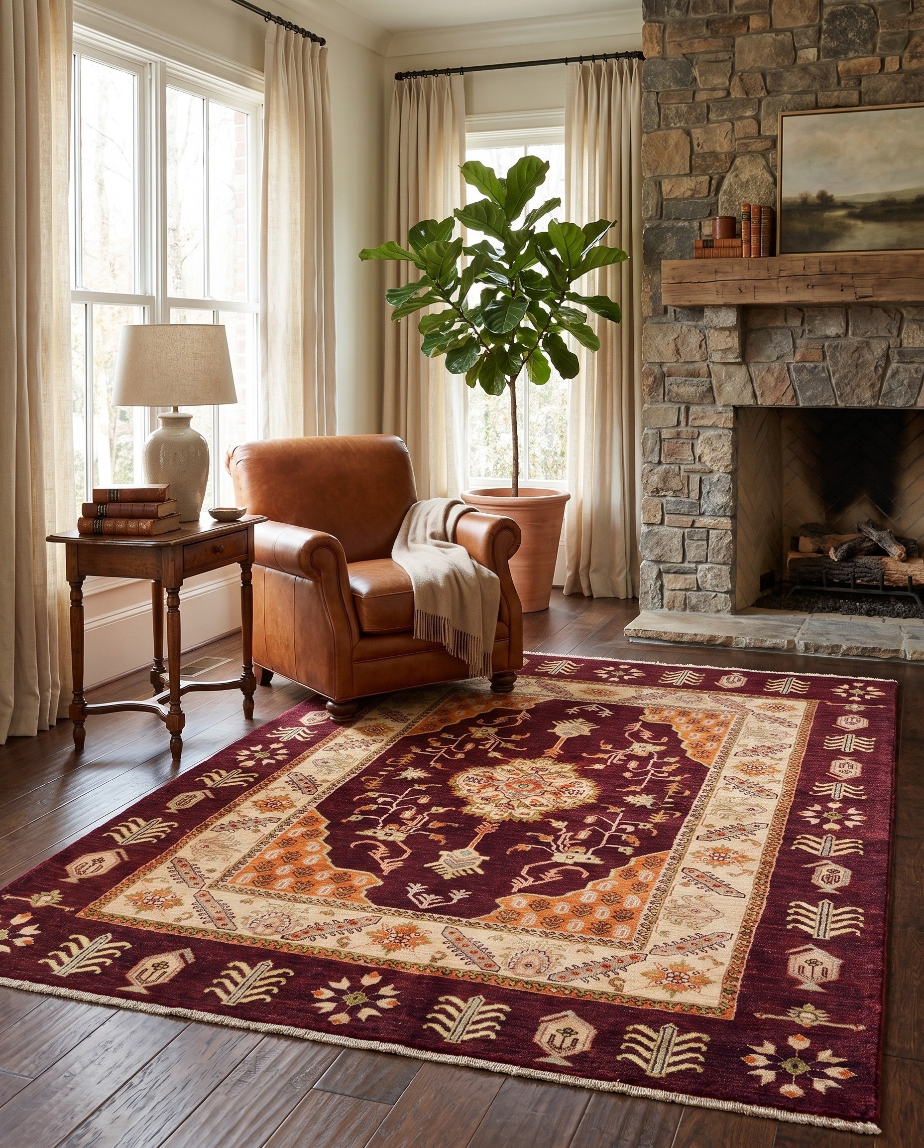5' 2 x 7' 5 Hand Knotted Ziegler Rug
