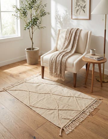 3' 4 x 5' 2 Hand Knotted Moroccan Wool Rug