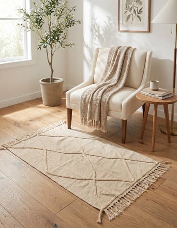 3' 4 x 5' 2 Hand Knotted Moroccan Wool Rug