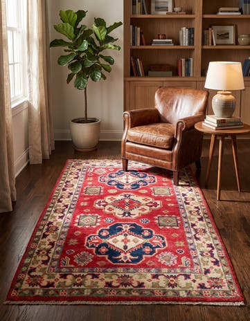 2' 8 x 4' Hand Knotted Kazak Rug