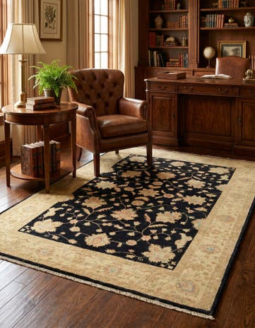 4' 2 x 5' 5 Hand Knotted Peshawar Ziegler Rug