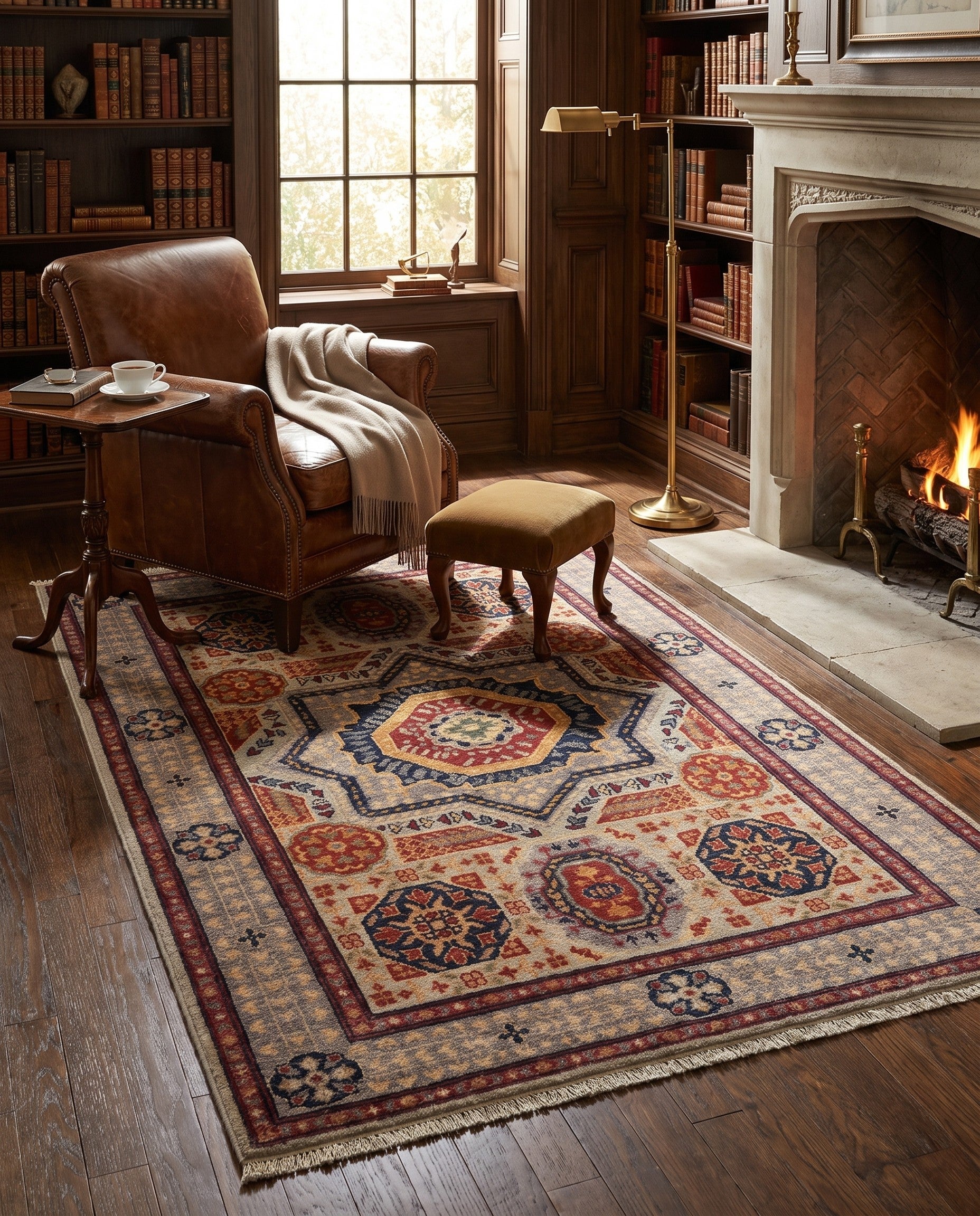 3' 3 x 4' 11 Hand Knotted Mamluk Ziegler Rug