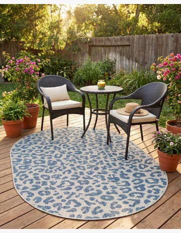 4' x 6' Easy-Clean Safari Indoor / Outdoor Oval Rug