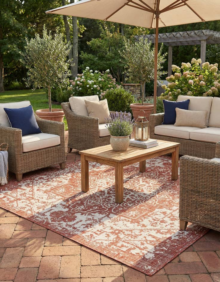 Detail image of  7' 10 x 7' 10  Washable Jill Zarin Dubai Indoor / Outdoor Square Rug