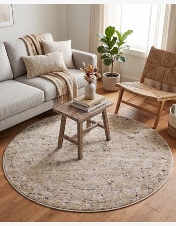 Beige Oregon Round Rug
