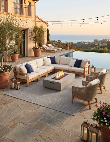 9' x 12' Easy-Clean Solid Indoor / Outdoor Rug