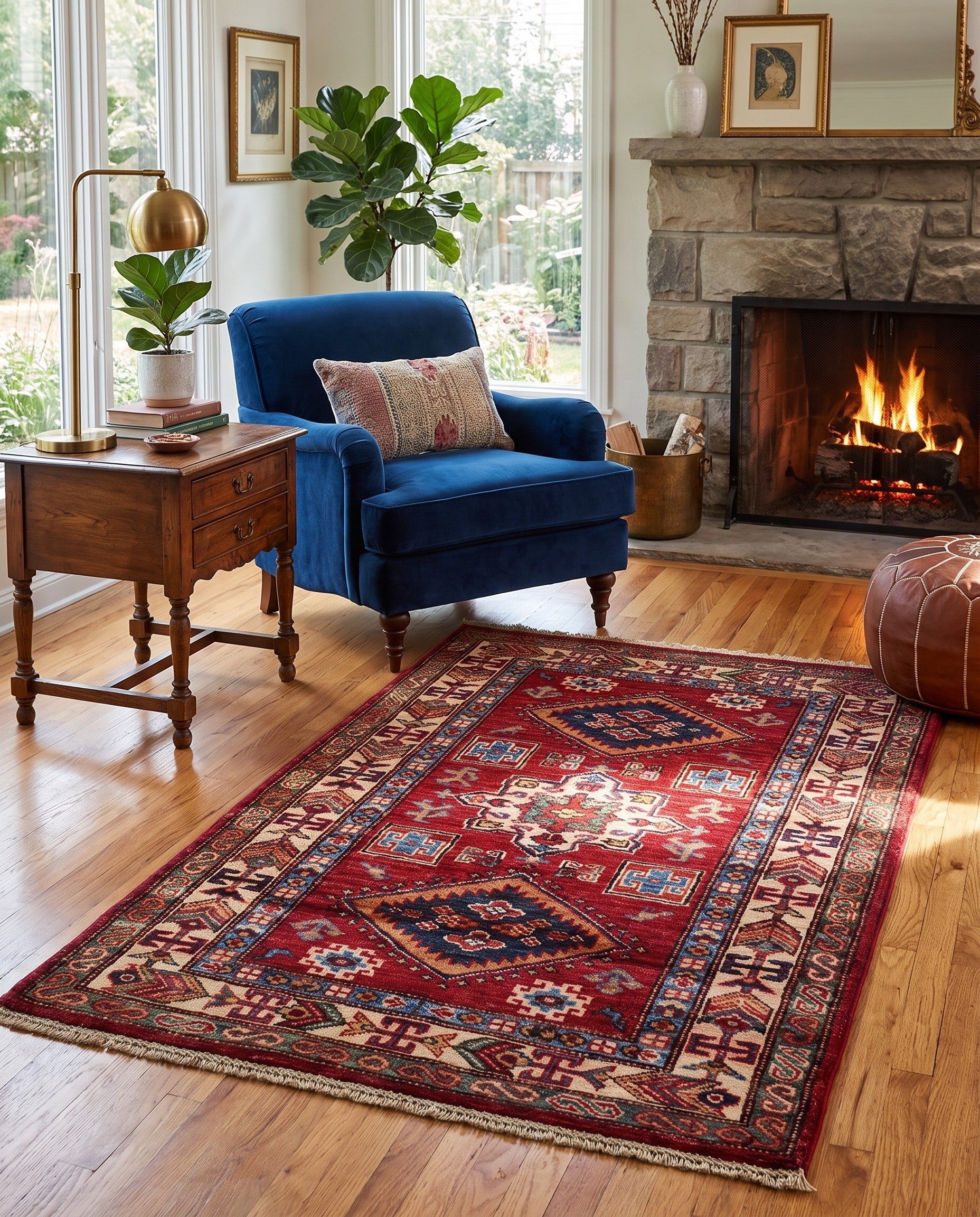 2' 9 x 4' Hand Knotted Kazak Rug