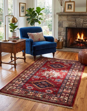 2' 9 x 4' Hand Knotted Kazak Rug