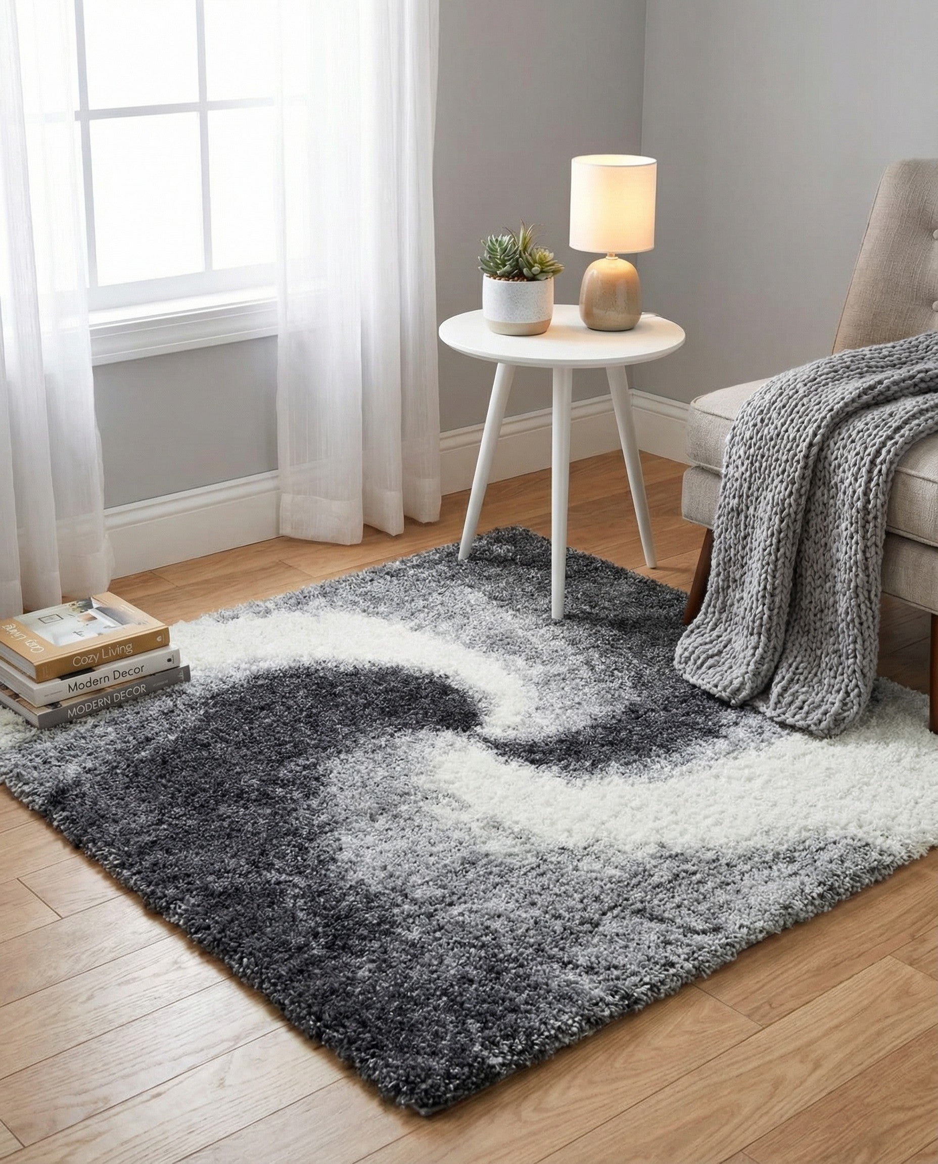 4' x 4' Soft Touch Shag Square Rug