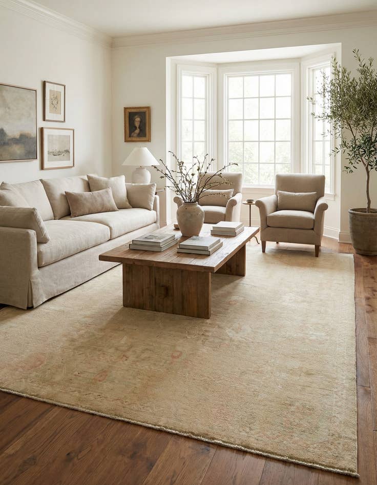 Detail image of 8' x 9' 10 Hand Knotted Oushak Wool Rug