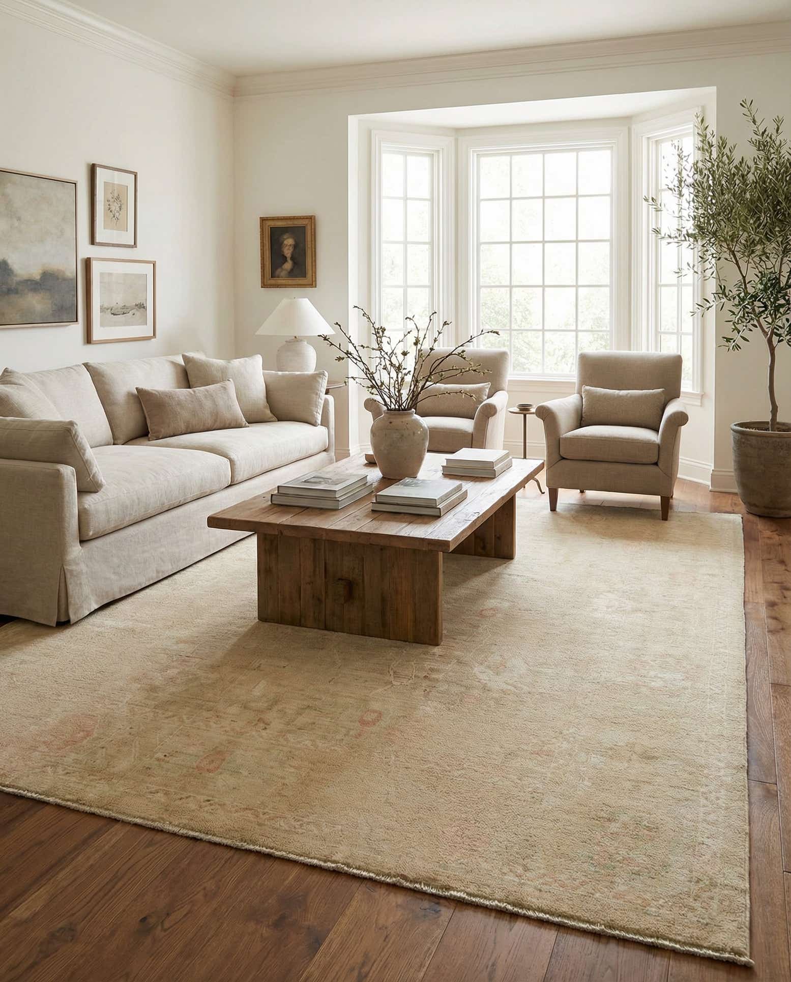 8' x 9' 10 Hand Knotted Oushak Wool Rug
