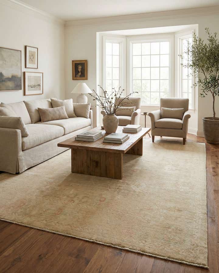 8' x 9' 10 Hand Knotted Oushak Wool Rug