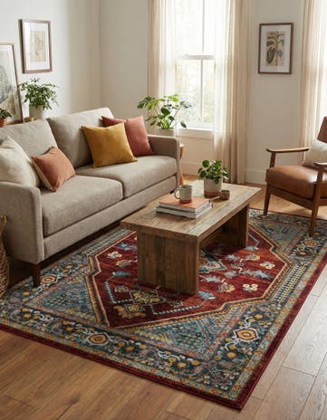 Burgundy Red Kamala Washable Rug