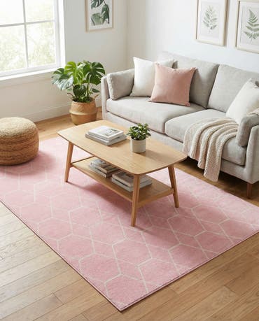  5' 3 x 8' Lattice Frieze Rug