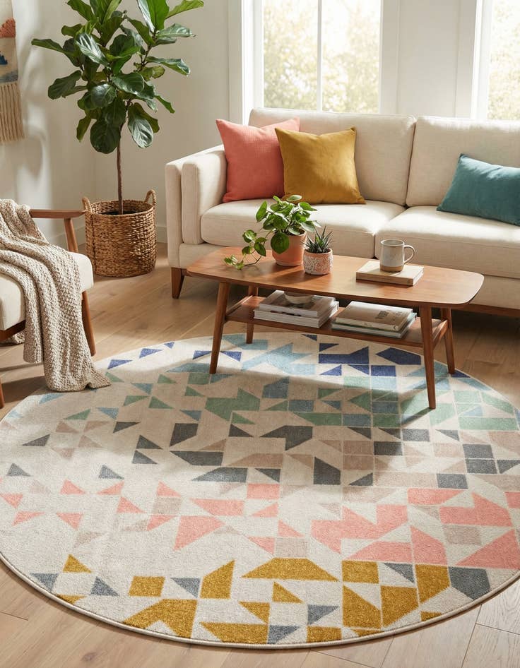 Detail image of 5' 3 x 5' 3 Lotus Round Rug