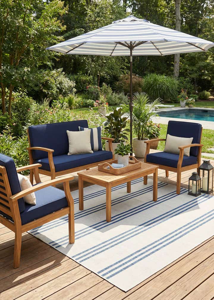 7' 10 x 7' 10 Easy-Clean Jill Zarin Anguilla Indoor / Outdoor Square Rug